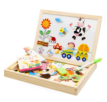 Wooden jigsaw puzzle baby blocks